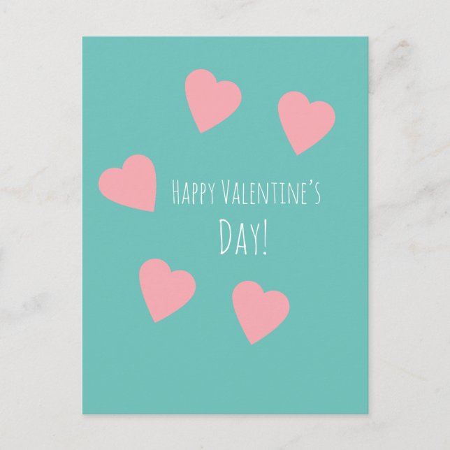 Flytande vykort för Rosa Heart Valentines day Kärl (Framsida)