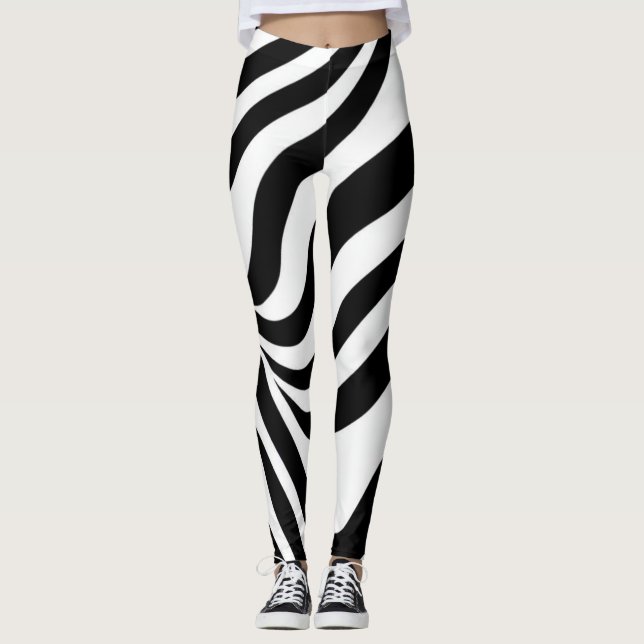 Flytande Zebra ränder Leggings (Framsida)