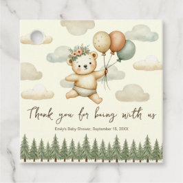 Flyter Bear Äventyr Baby Shower Gåvor Etiketter