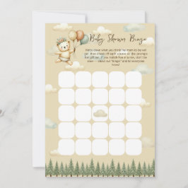 Flyter Bear Baby Shower Bingo Game Card Inbjudningar