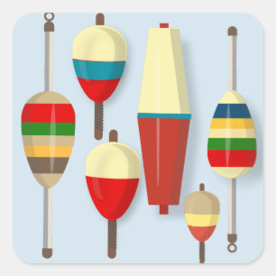 Flyter/Bobbers Fyrkantigt Klistermärke