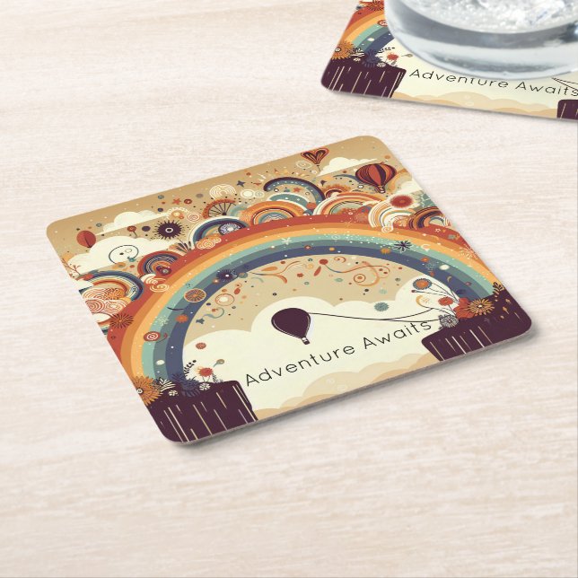 Flyter bubblor underlägg papper kvadrat (Vinklad)