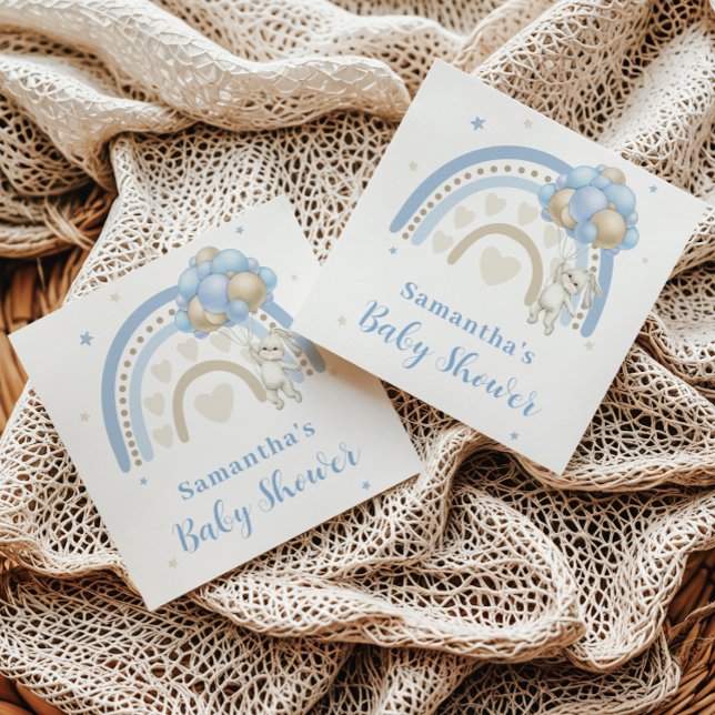 Flyter Bunny Boho Baby Shower Pappersservett (Skapare uppladdad)