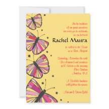 FLYTER BUTTERFLISK Bat mitzvah inbjudan