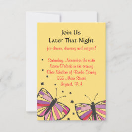 FLYTER BUTTERFLY Bat mitzvah mottagningskort Inbjudningar