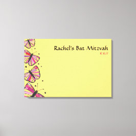 FLYTER BUTTERFLY Bat mitzvah Sign-In Board Canvastryck