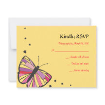FLYTER BUTTERFLY Bat mitzvah svarskort