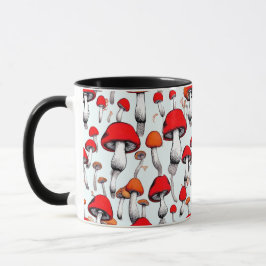 FLYTER MUSHROOMS RED ORANGE COMICBOOK STIL MUGG