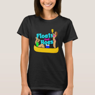 Flyter och Hoes Canoe River Resa Flyter Sjö T Shirt