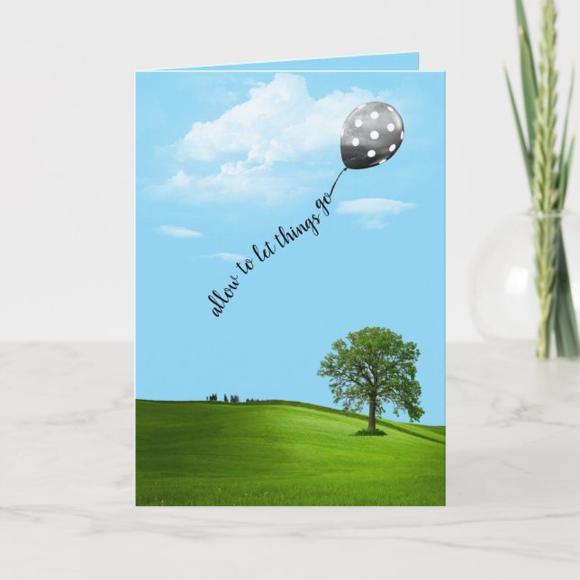 Flyter Polka Dot Balloon Thinking of You Kort (Framsida)