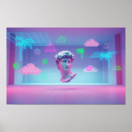 Flyter Vaporwave Bust Poster