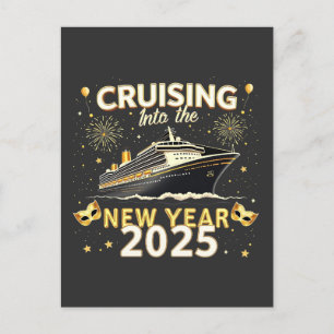 Flytt till det nya året 2025 helg vykort