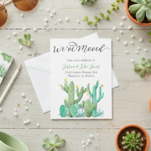Flytta Annocement Card Cactus Succulent Southwes Meddelande