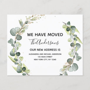 Flytta Annocement Eucalyptus Greenery Watercolor Flygblad
