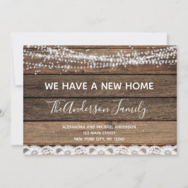 Flytta Annocement Rustic Farmhouse Wood Inbjudningar