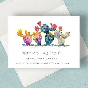 Flytta annons Cards Watercolor Cactus Meddelande
