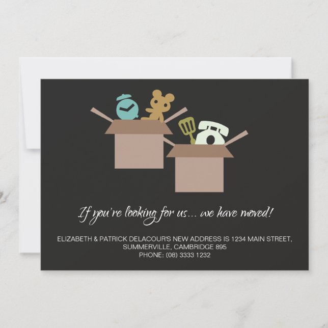 Flytta annons - Grafik med kartong Meddelande (Framsida)