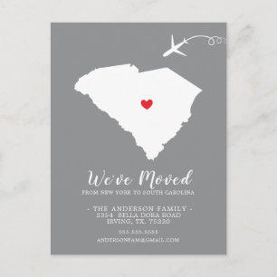 Flytta Announation State South Carolina Post Card Meddelande Vykort
