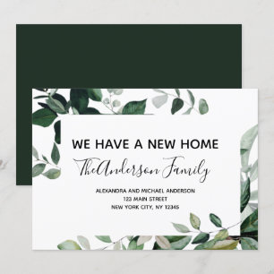 Flytta Announcement Eucalyptus Greenery Postcard Inbjudningar