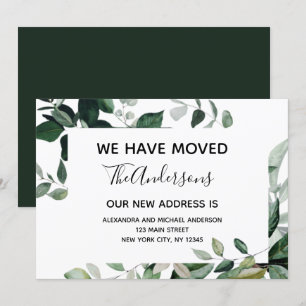 Flytta Announcement Eucalyptus Greenery Postcard Inbjudningar