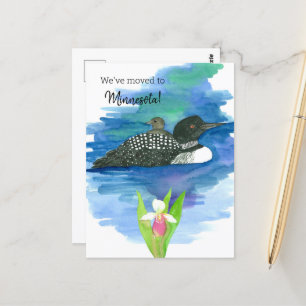 Flytta Announcement Minnesota Loon Dam Slipper Vykort