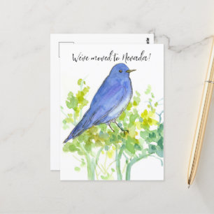 Flytta Announcement Nevada Bluebird Sagebrush Vykort