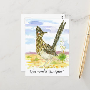 Flytta Announcement New mexico Roadrunner Yucca Vykort