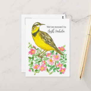 Flytta Announcement North Dakota Meadowlark Vykort