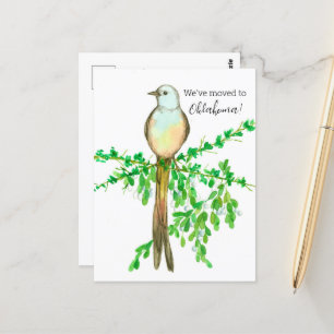 Flytta Announcement Oklahoma Flycatcher Bird Vykort