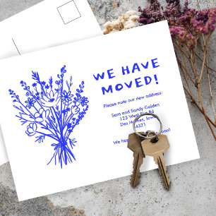 FLYTTA ANNOUNCEMENT WildblomBouquet Cute Doodle Vykort