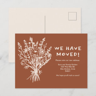 FLYTTA ANNOUNCEMENT WildblomBouquet Cute Doodle Vykort