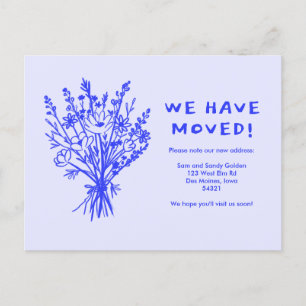 FLYTTA ANNOUNCEMENT WildblomBouquet Cute Doodle Vykort