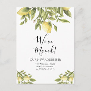Flytta Announons Lemons Greenery Watercolor Vykort