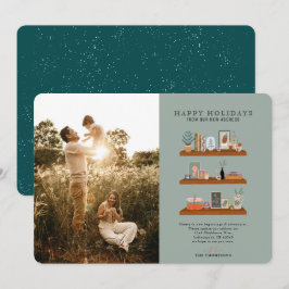 Flytta av annonseringsfoto för nya hemhyllor julkort