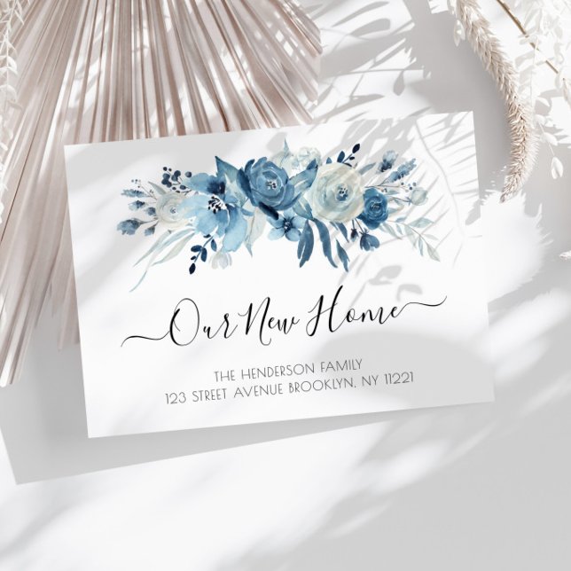 flytta av blå blommigt inbjudningar (Skapare uppladdad)