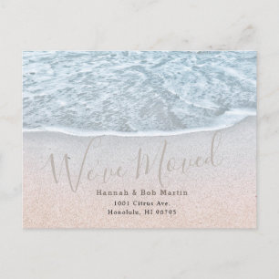 Flytta av Blue Ocean & Sandy Beach Shoreline Meddelande Vykort