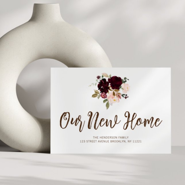 flytta av burgundblommor vi har flyttat inbjudningar (Skapare uppladdad)