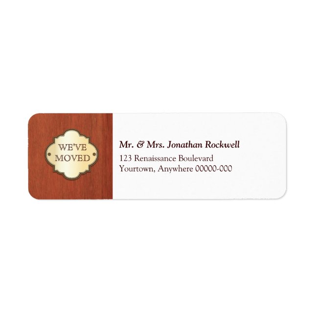 Flytta av dörrskylt returadress etikett (Framsidan)