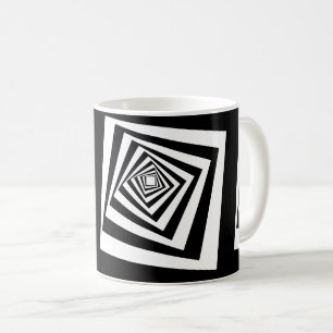 Flytta av hypnotisk optisk bild kaffemugg