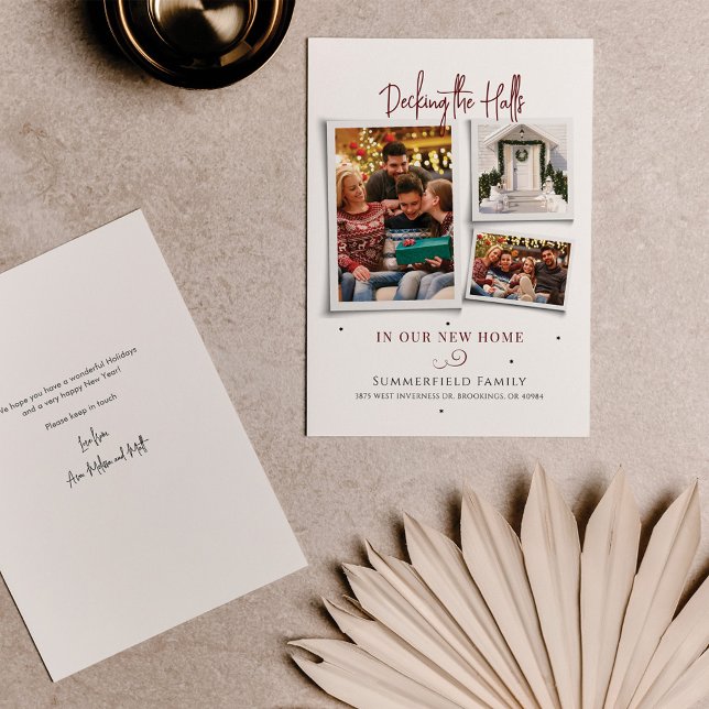 Flytta av julfoton i vi har flyttat Family Julkort (Skapare uppladdad)