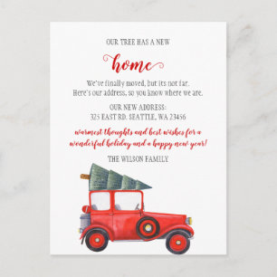 flytta av julgran Vi har flyttat Helgdag Vykort