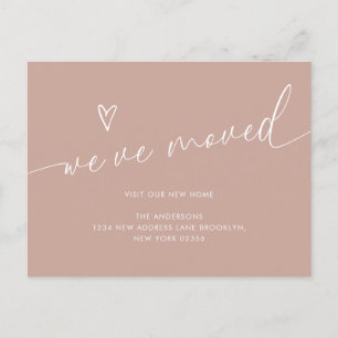 Flytta av minimal Rustic Heart-skript Vykort