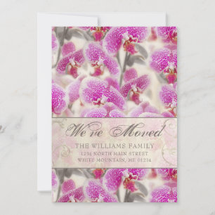 Flytta av modern Rosa Orchid Blommigt Meddelande