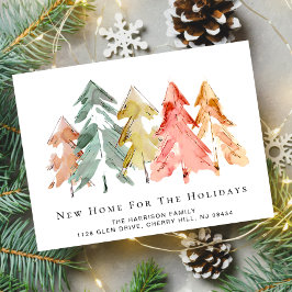 Flytta av skogsvattenfärgen helgdag i Gräs Träd Meddelande