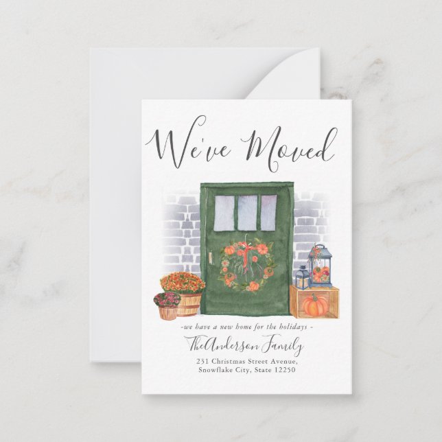 Flytta av Vi har flyttat Pumpkin-dörr Anteckningskort (Framsida)