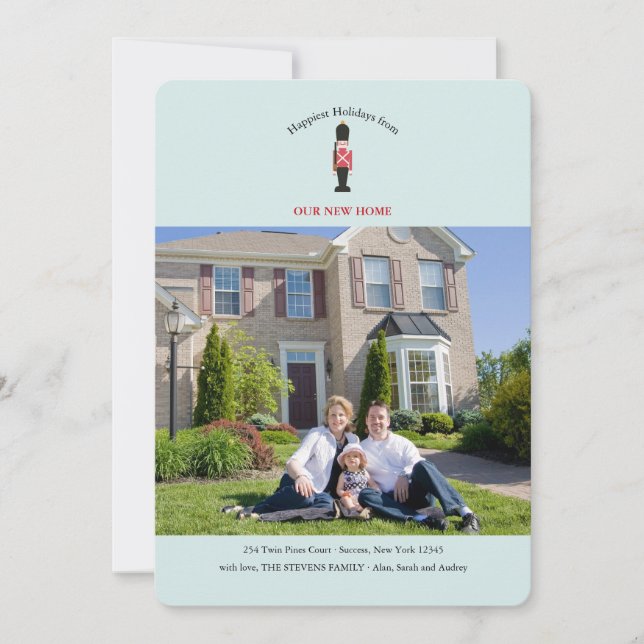 Flytta av Wooden Soldier Photo Helgdag Card Julkort (Framsida)