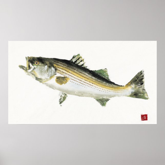 Flytta Bass Gyotaku Poster (Framsidan)
