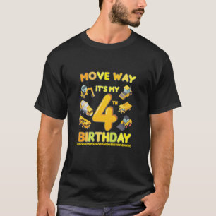 flytta bort det är mitt byggtema i 4e födelsedagen t shirt
