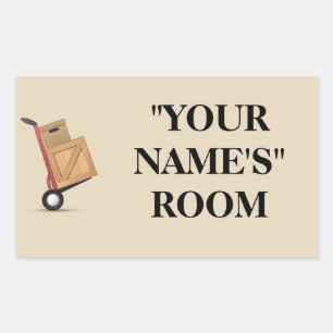 Flytta Box-etikett - Anpassade Rektangulärt Klistermärke