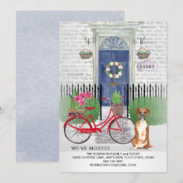 Flytta Boxer Hund Bicycle Door New Home Meddelande